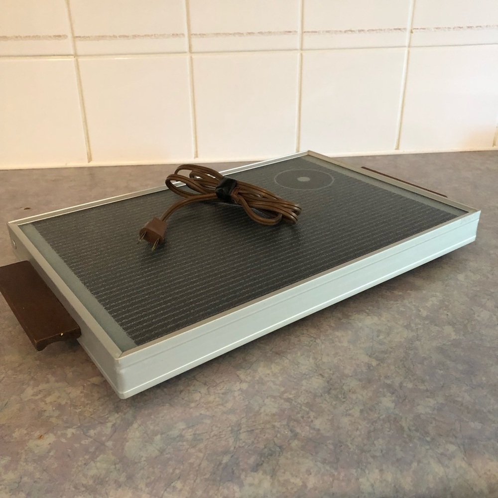 70's Cornwall Glass Warming Trivet - Serveware - Electric Hotplate - Hot Plate